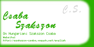 csaba szakszon business card
